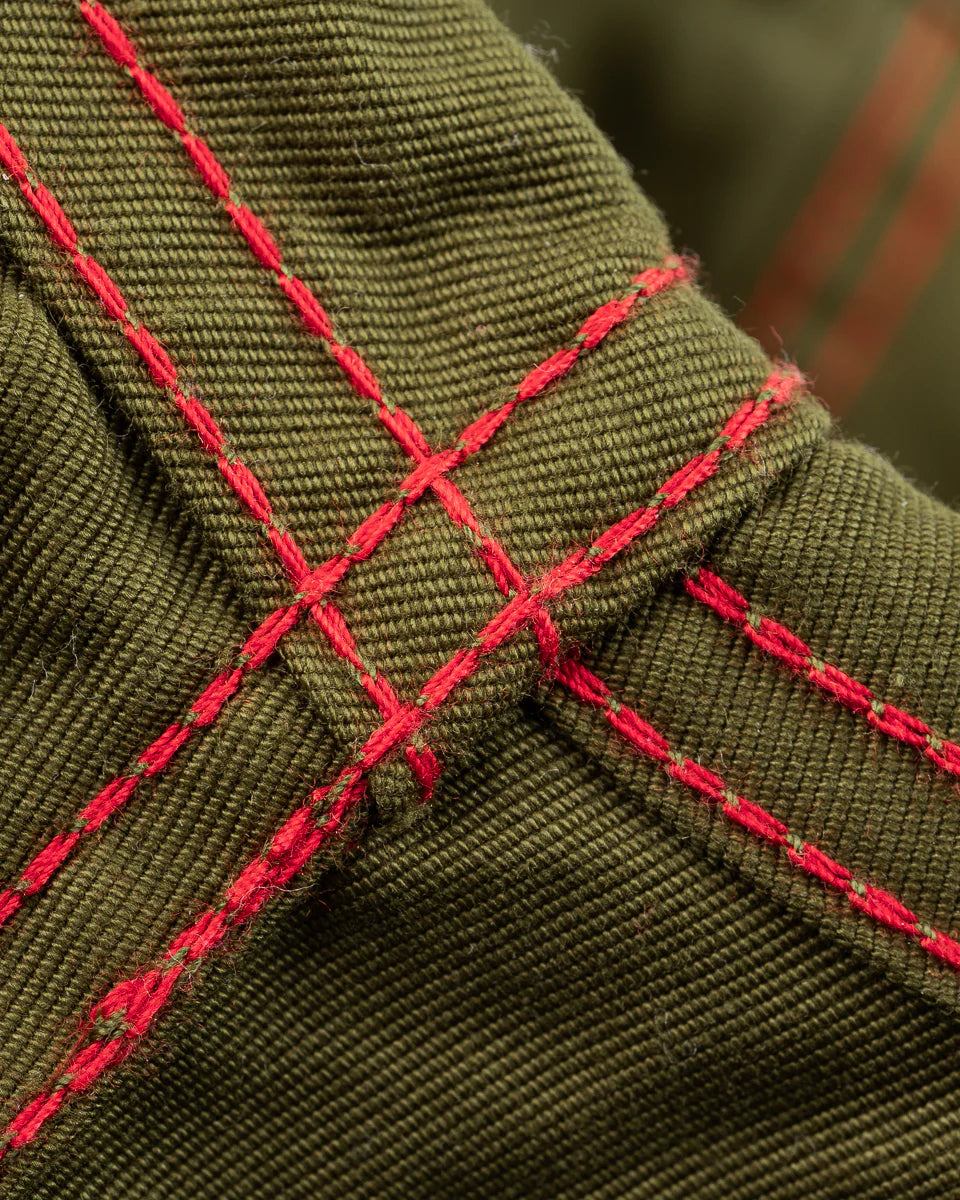 Iron Heart IHSH-425-OLV 8oz Military Whipcord CPO Shirt - Olive