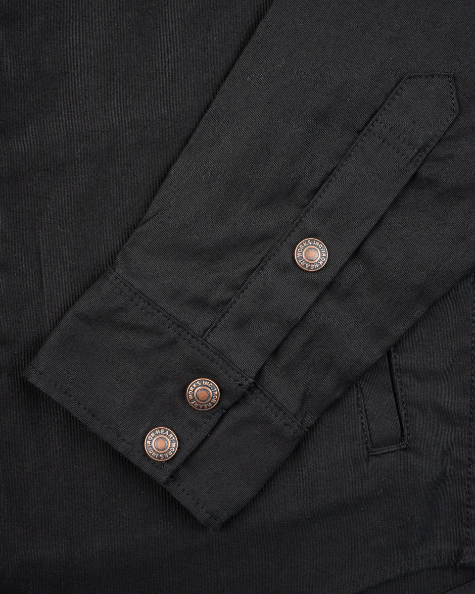 Iron Heart IHSH-425-BLK 8oz Military Whipcord CPO Shirt - Black