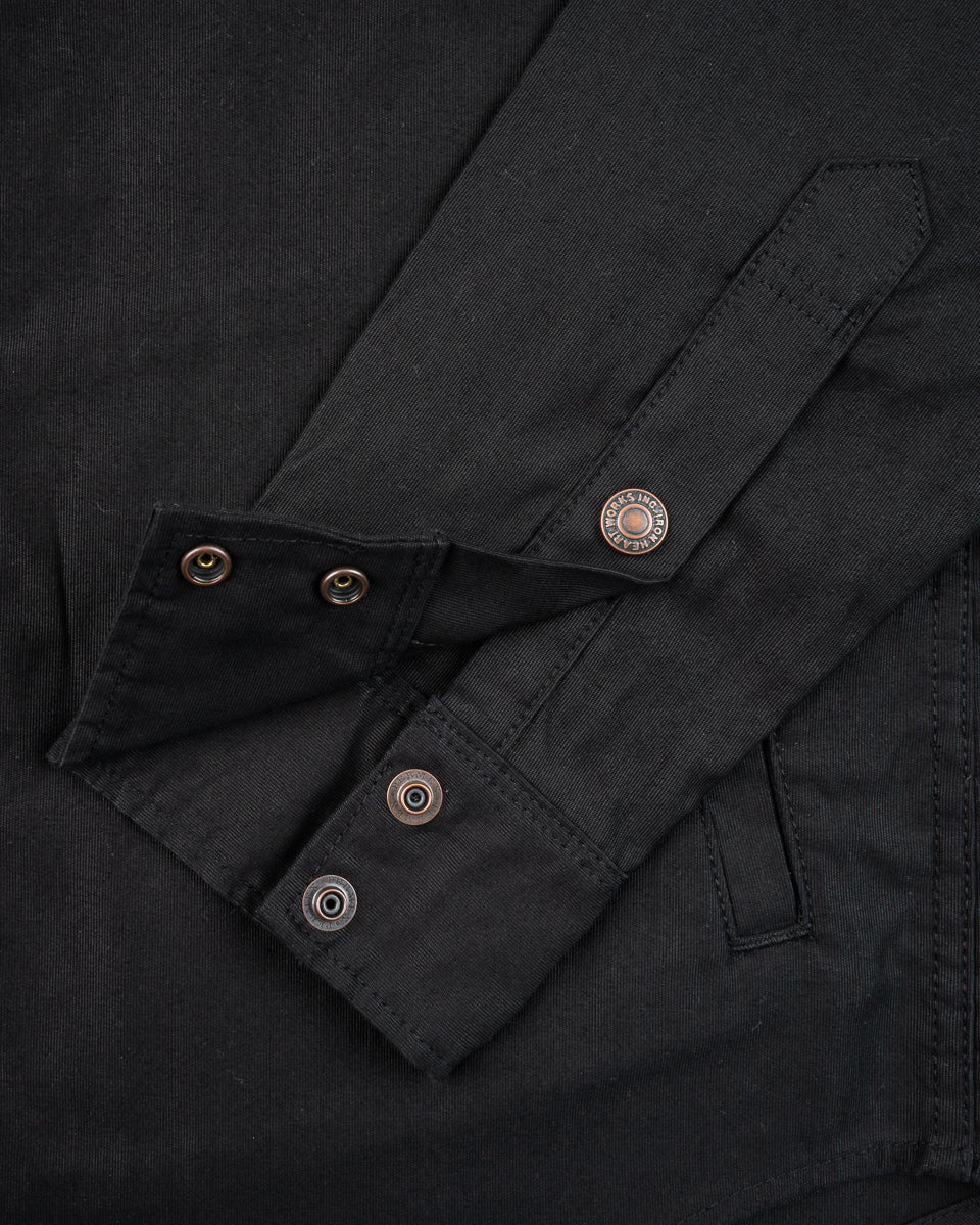 Iron Heart IHSH-425-BLK 8oz Military Whipcord CPO Shirt - Black
