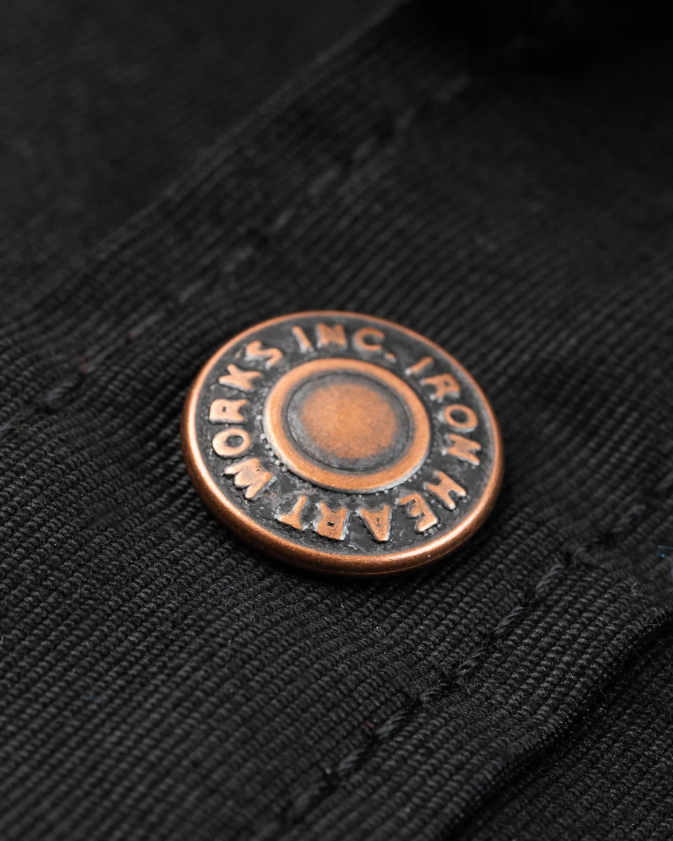 Iron Heart IHSH-425-BLK 8oz Military Whipcord CPO Shirt - Black