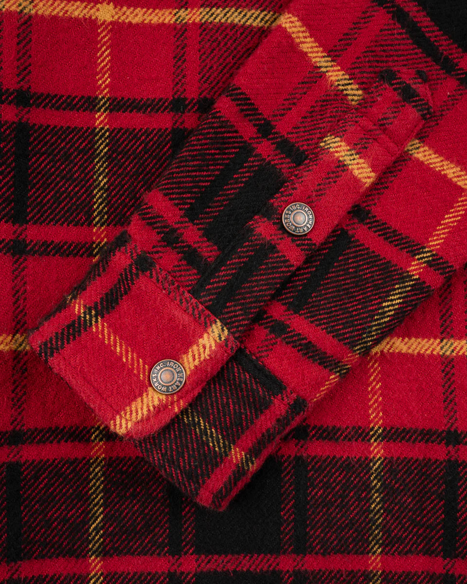 Iron Heart IHSH-433-RED Heavy Flannel Rider’s Overshirt - Red