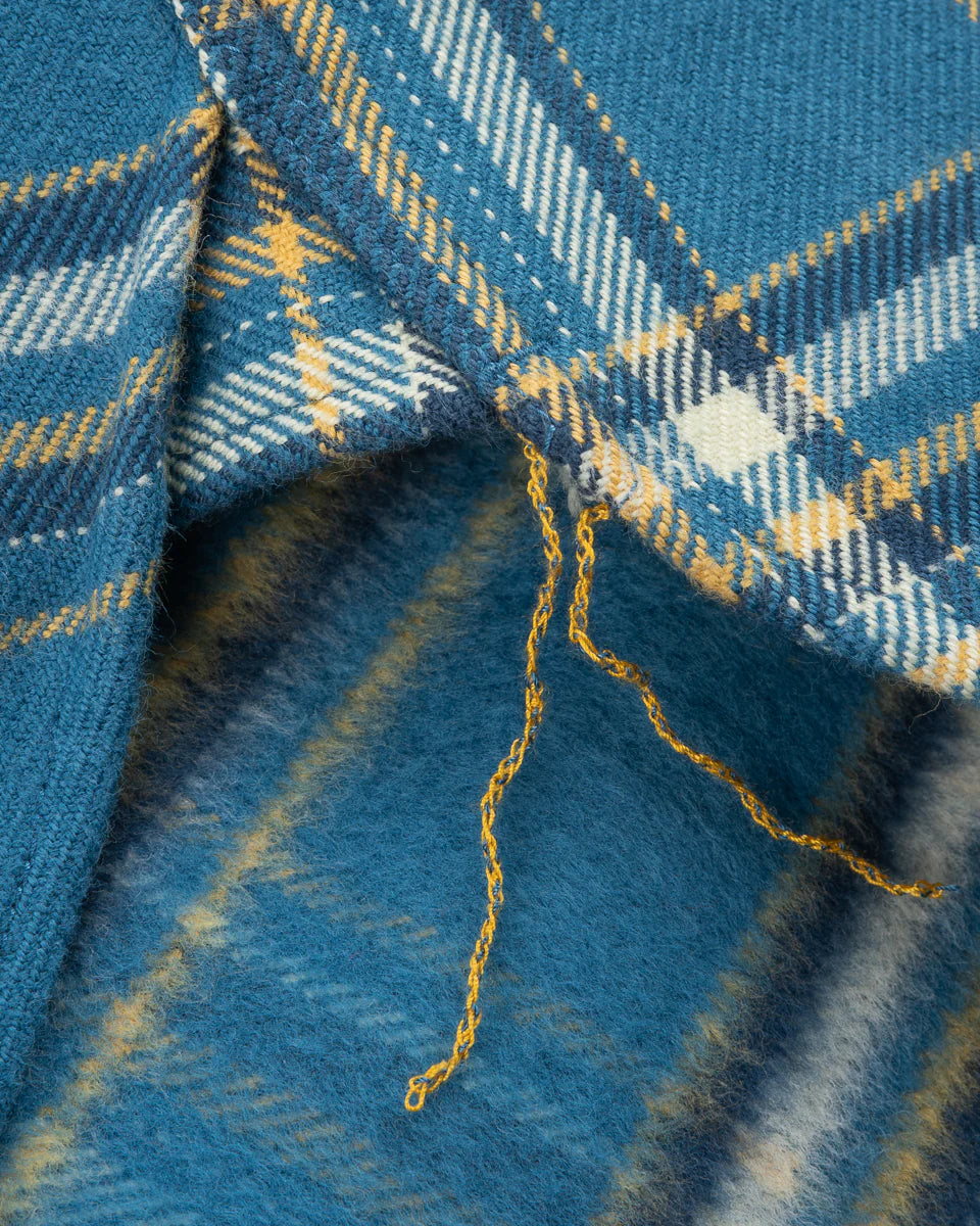 Iron Heart IHSH-435-BLU Ultra Heavy Flannel American Check Work Shirt - Blue