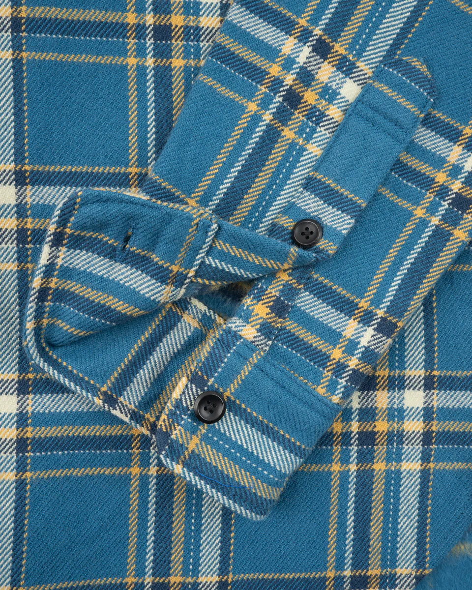 Iron Heart IHSH-435-BLU Ultra Heavy Flannel American Check Work Shirt - Blue