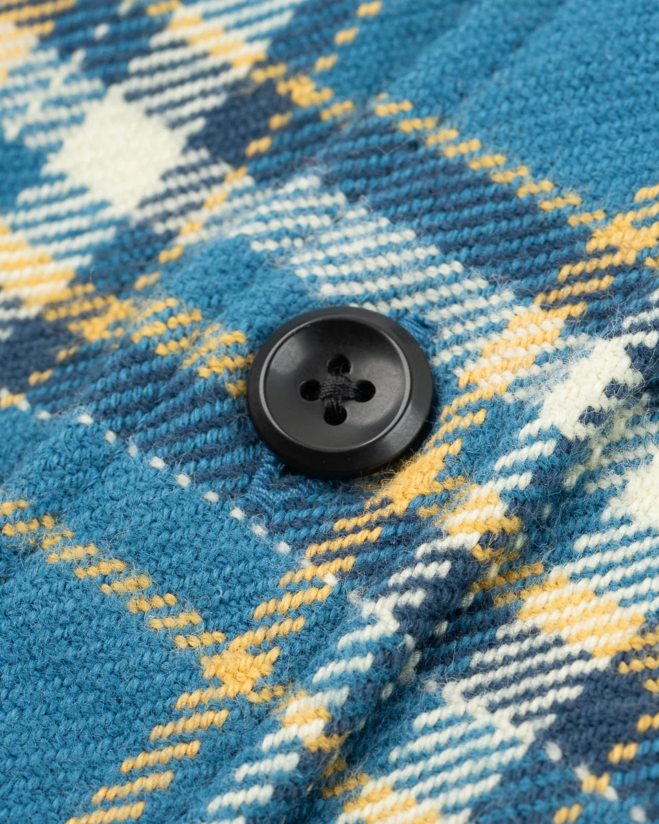 Iron Heart IHSH-435-BLU Ultra Heavy Flannel American Check Work Shirt - Blue