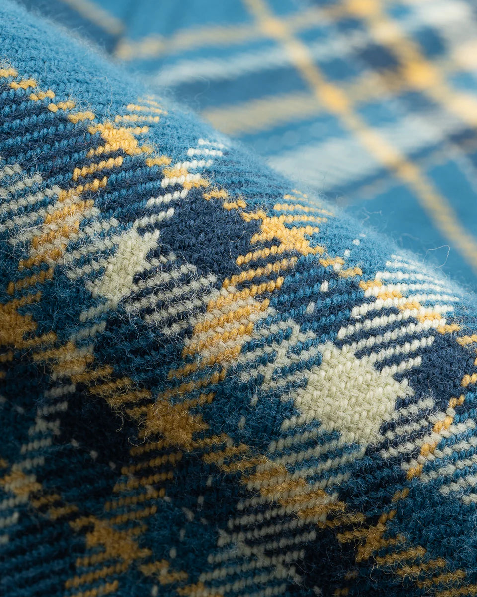 Iron Heart IHSH-435-BLU Ultra Heavy Flannel American Check Work Shirt - Blue