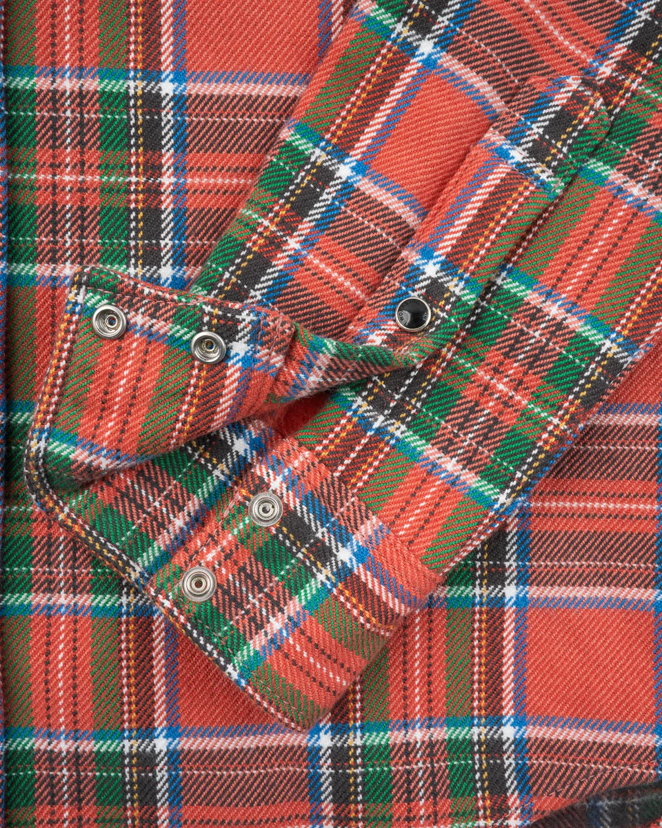 Iron Heart IHSH-436-RED Ultra Heavy Flannel American Check Western Shirt - Red "The Watermelon Man"