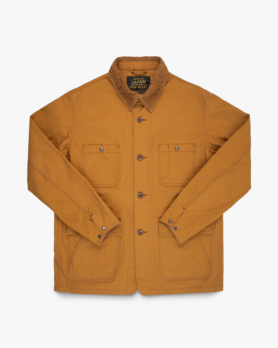 Iron Heart IHJ-148-BRN 10oz Kurashikizome Organic Cotton Duck Chore Jacket - Brown