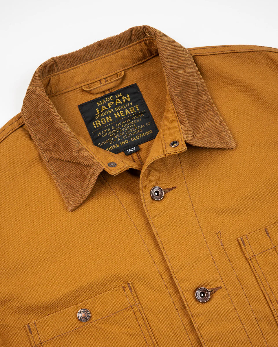 Iron Heart IHJ-148-BRN 10oz Kurashikizome Organic Cotton Duck Chore Jacket - Brown