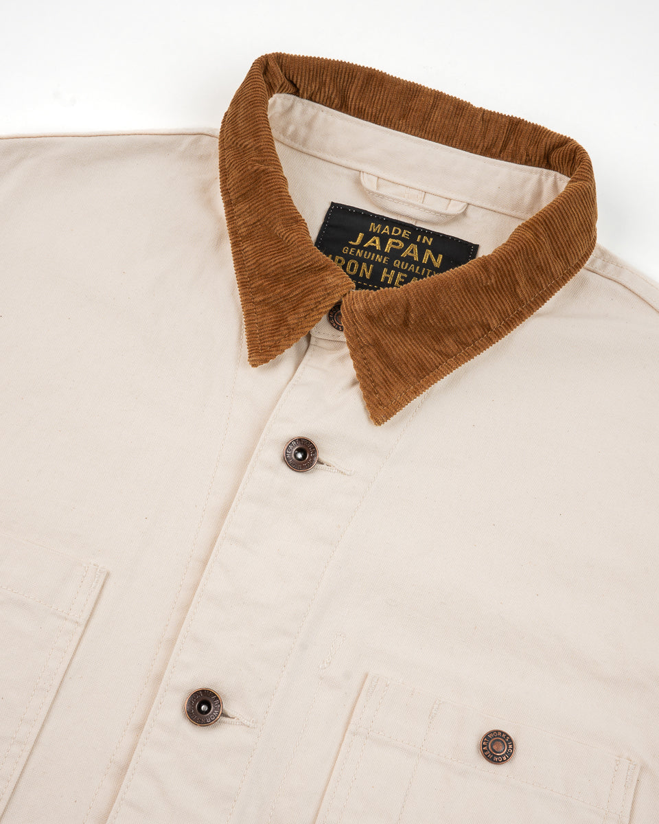 Iron Heart IHJ-148-IVO 10oz Kurashikizome Organic Cotton Duck Chore Jacket - Ivory