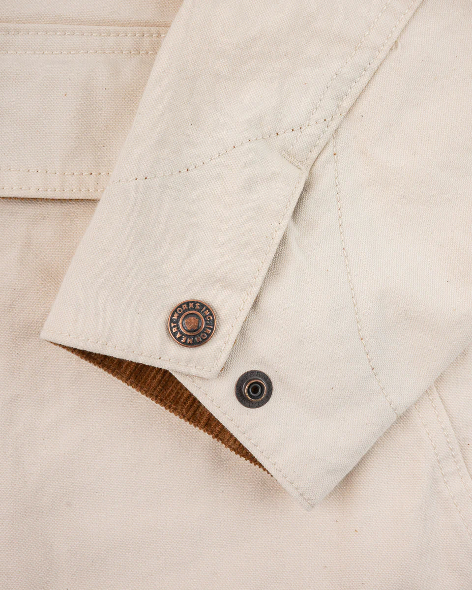 Iron Heart IHJ-148-IVO 10oz Kurashikizome Organic Cotton Duck Chore Jacket - Ivory