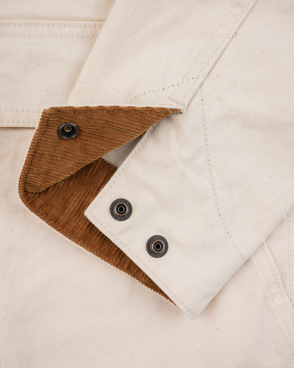 Iron Heart IHJ-148-IVO 10oz Kurashikizome Organic Cotton Duck Chore Jacket - Ivory