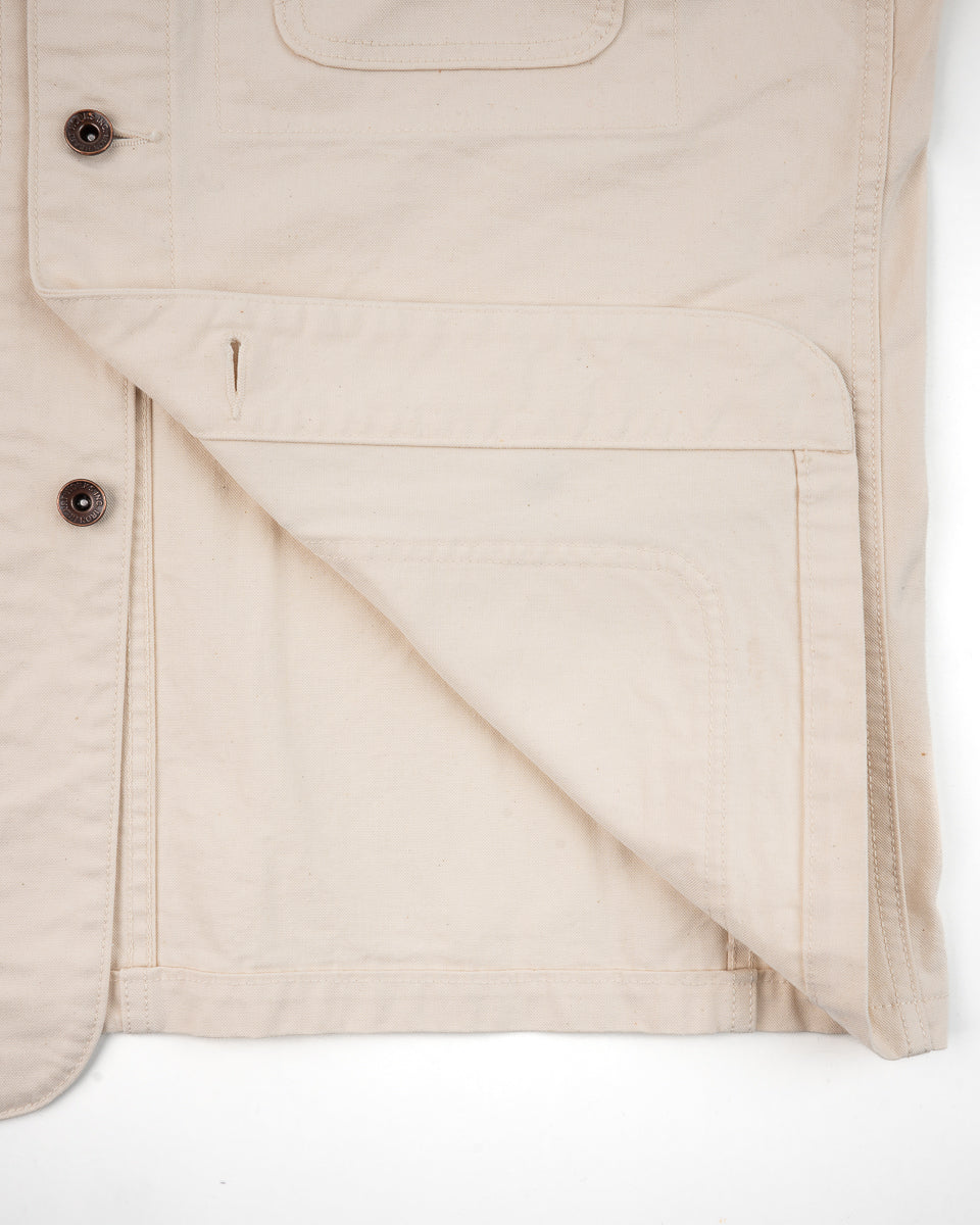 Iron Heart IHJ-148-IVO 10oz Kurashikizome Organic Cotton Duck Chore Jacket - Ivory