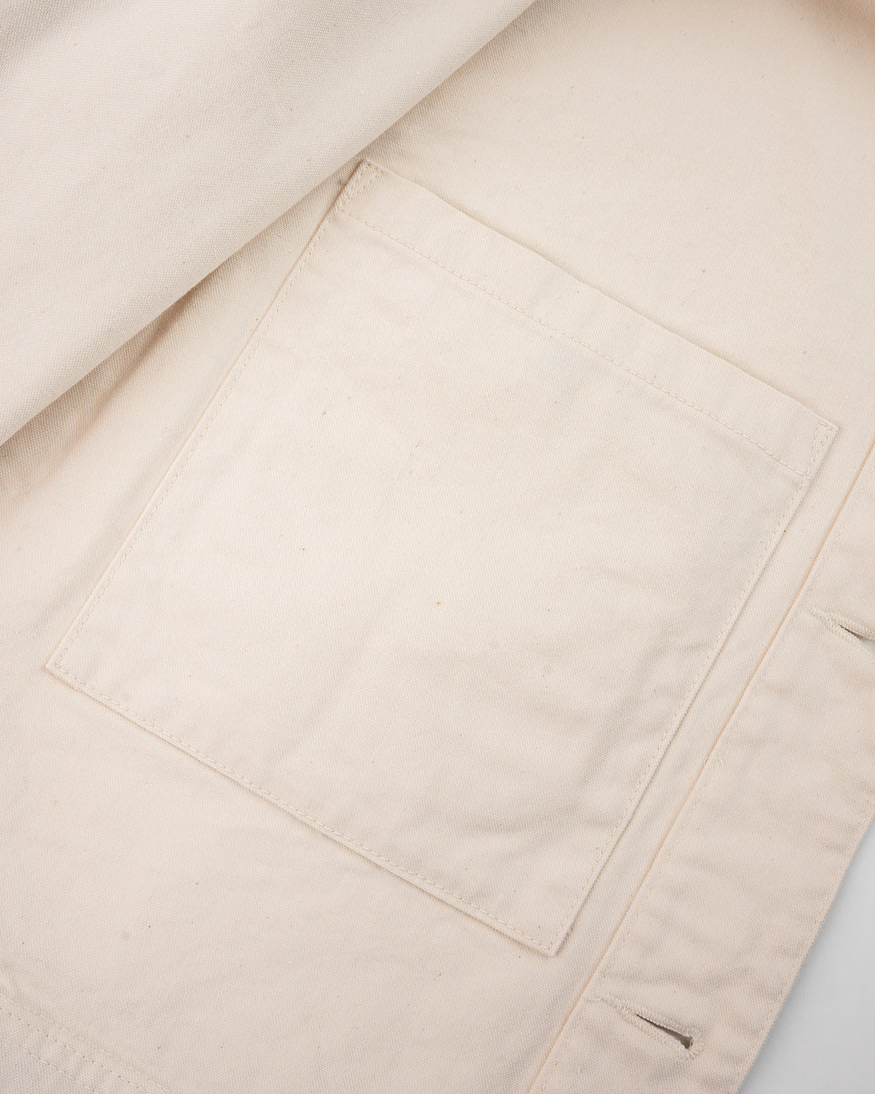 Iron Heart IHJ-148-IVO 10oz Kurashikizome Organic Cotton Duck Chore Jacket - Ivory