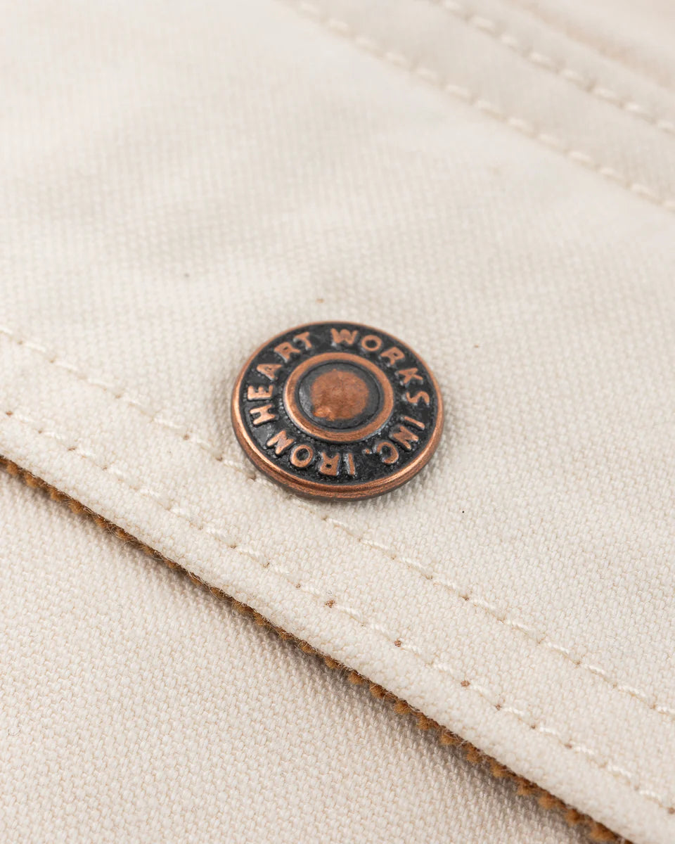Iron Heart IHJ-148-IVO 10oz Kurashikizome Organic Cotton Duck Chore Jacket - Ivory