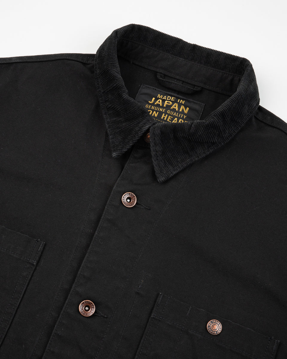 Iron Heart IHJ-148-BLK 10oz Kurashikizome Organic Cotton Duck Chore Jacket - Black
