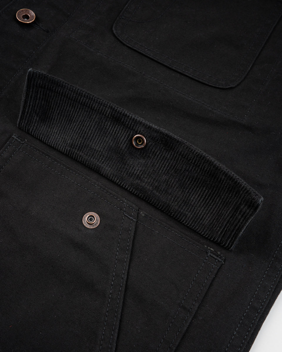 Iron Heart IHJ-148-BLK 10oz Kurashikizome Organic Cotton Duck Chore Jacket - Black