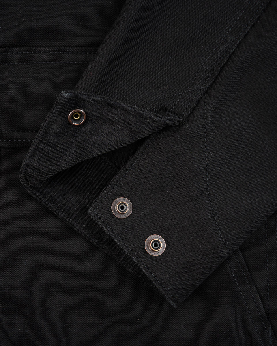 Iron Heart IHJ-148-BLK 10oz Kurashikizome Organic Cotton Duck Chore Jacket - Black
