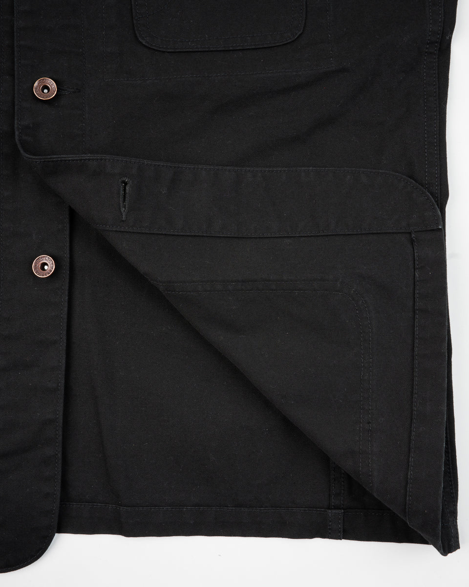 Iron Heart IHJ-148-BLK 10oz Kurashikizome Organic Cotton Duck Chore Jacket - Black
