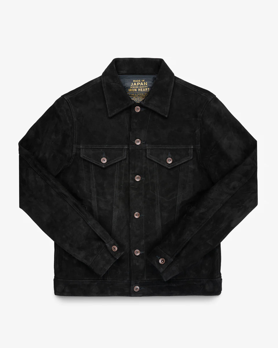 Iron Heart IHJ-155-BLK Horsehide Suede Modified Type III Jacket - Black