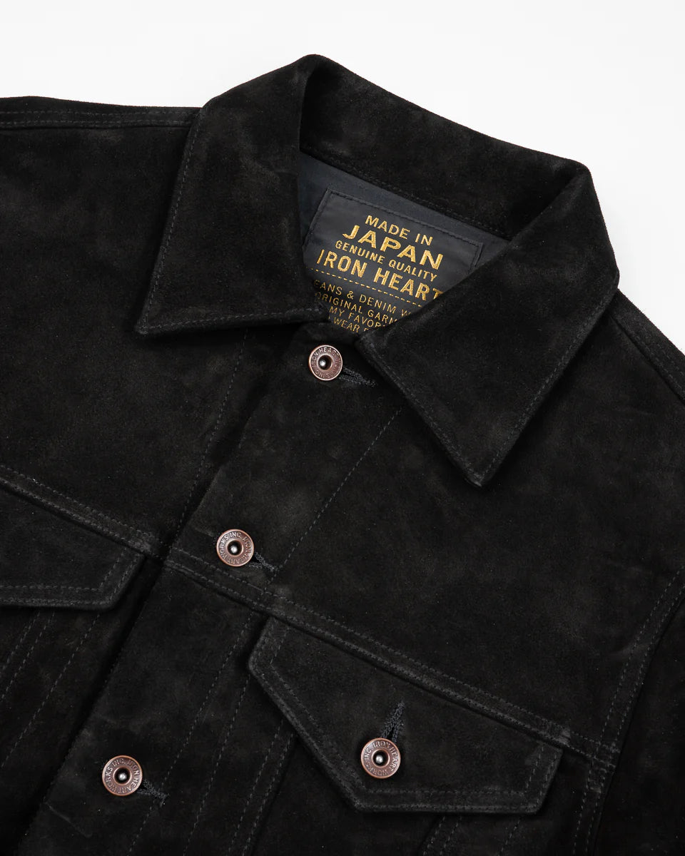Iron Heart IHJ-155-BLK Horsehide Suede Modified Type III Jacket - Black