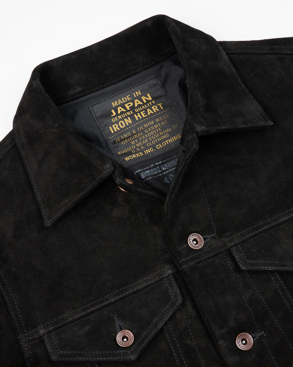 Iron Heart IHJ-155-BLK Horsehide Suede Modified Type III Jacket - Black