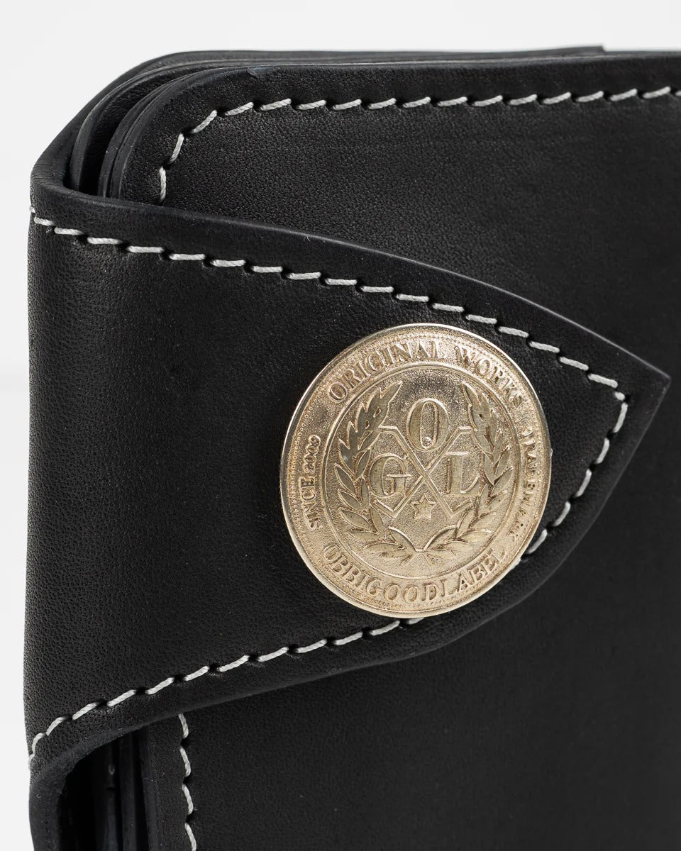 Obbi Good Label Brave Horsehide Condor Mid Wallet - Black