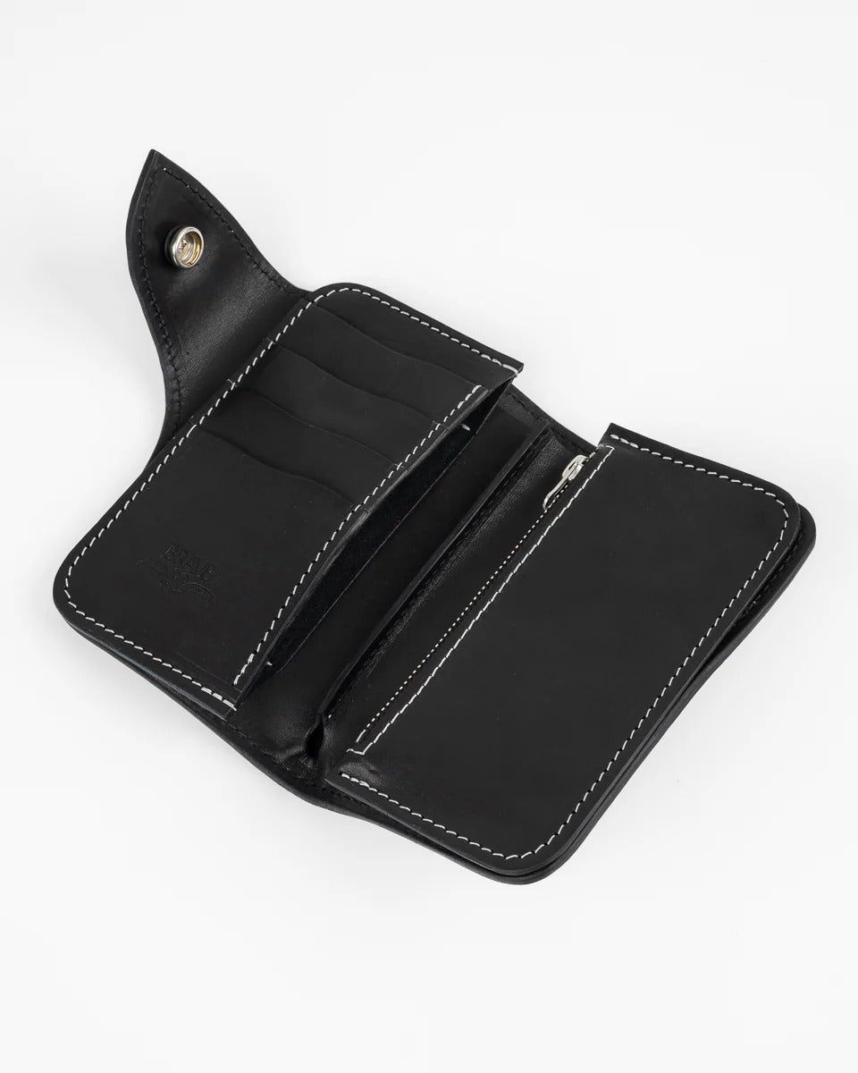 Obbi Good Label Brave Horsehide Condor Mid Wallet - Black