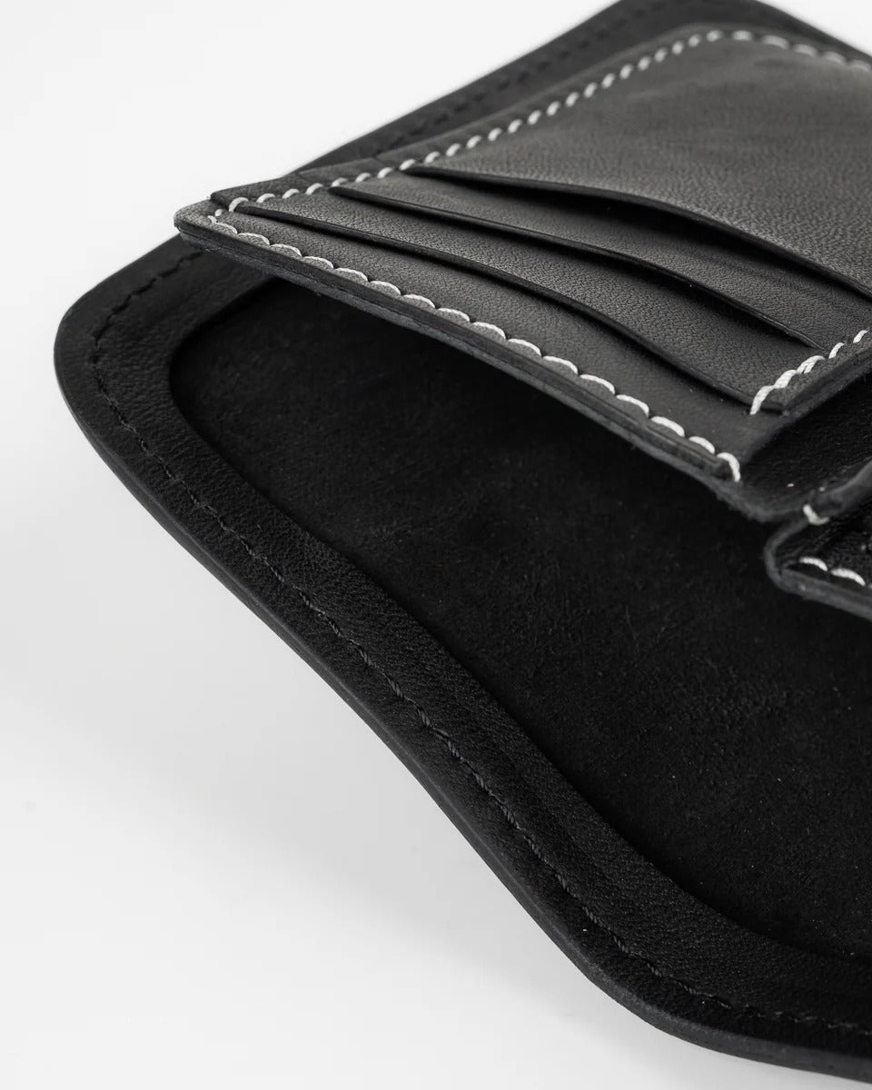 Obbi Good Label Brave Horsehide Mid Wallet - Black
