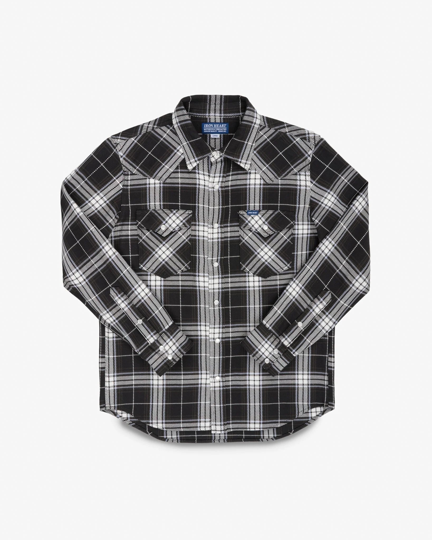 Y2K【抜群の着心地】TMT FLANNEL CHECK SHIRTS Iron Heart IHSH-439-BLK 9oz Selvedge Flannel Check Western Shirt