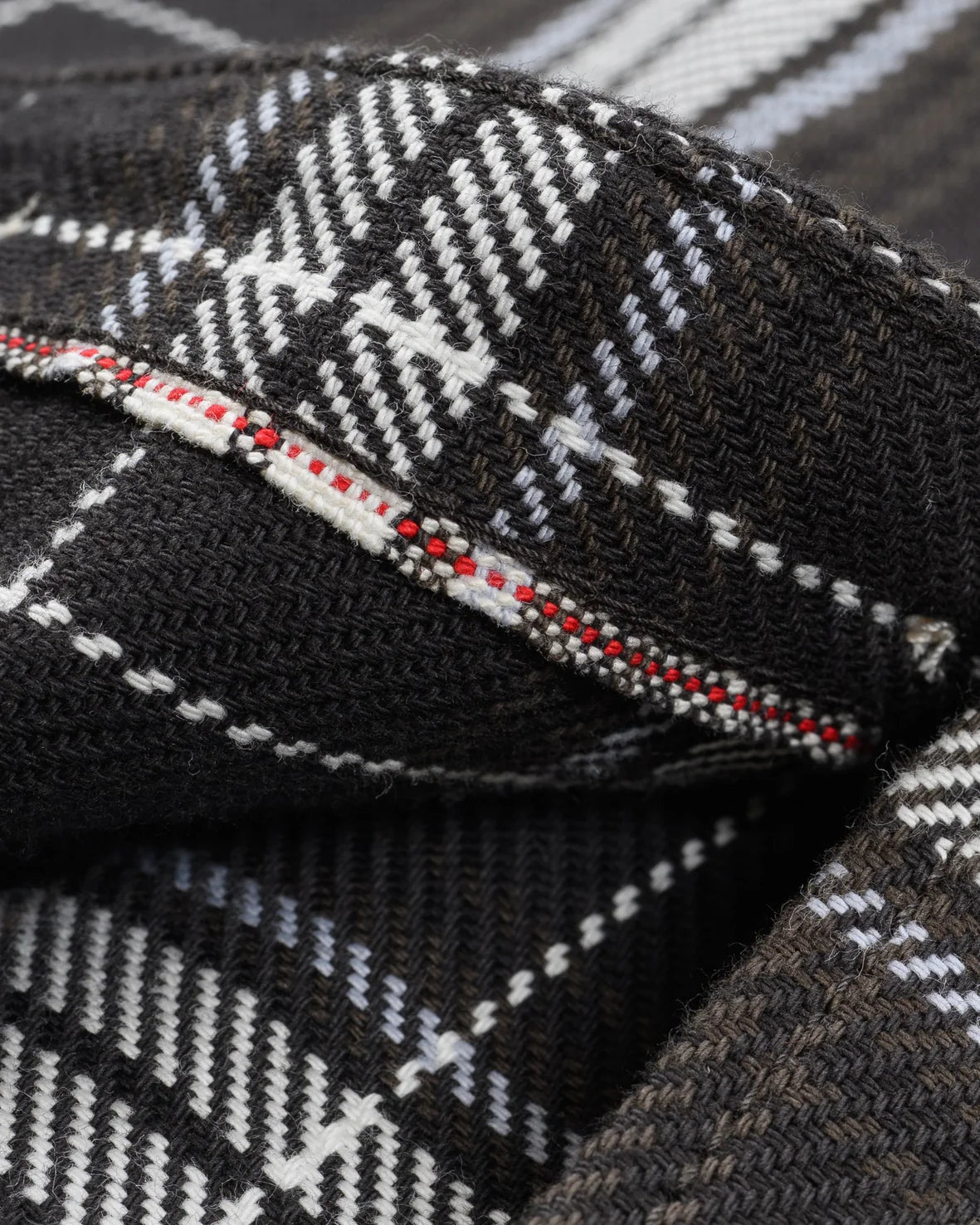 Iron Heart IHSH-441-BLK 9oz Selvedge Flannel Check Work Shirt - Black