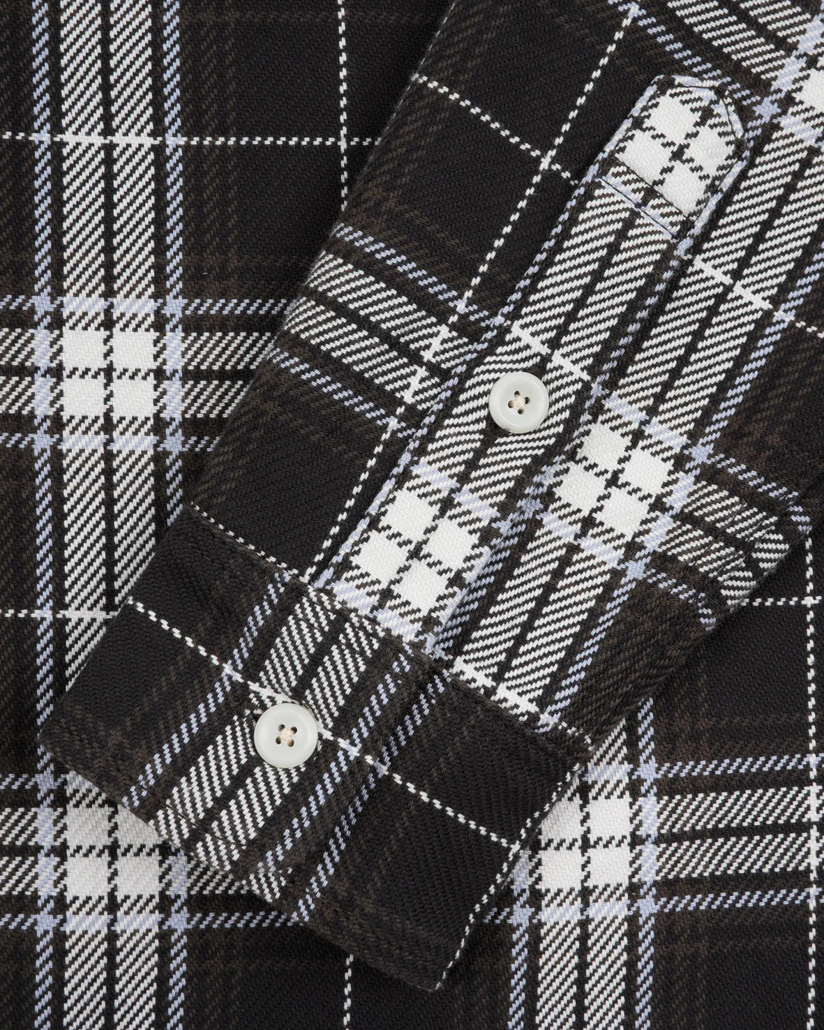 Iron Heart IHSH-441-BLK 9oz Selvedge Flannel Check Work Shirt - Black