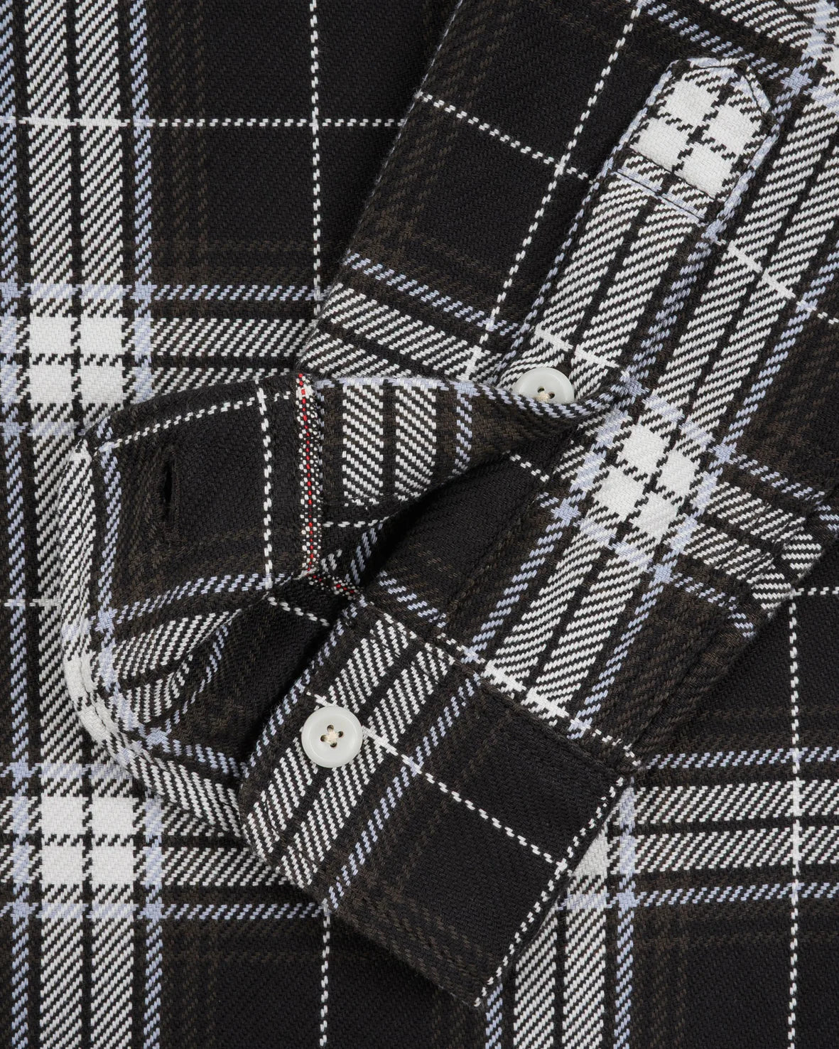 Iron Heart IHSH-441-BLK 9oz Selvedge Flannel Check Work Shirt - Black