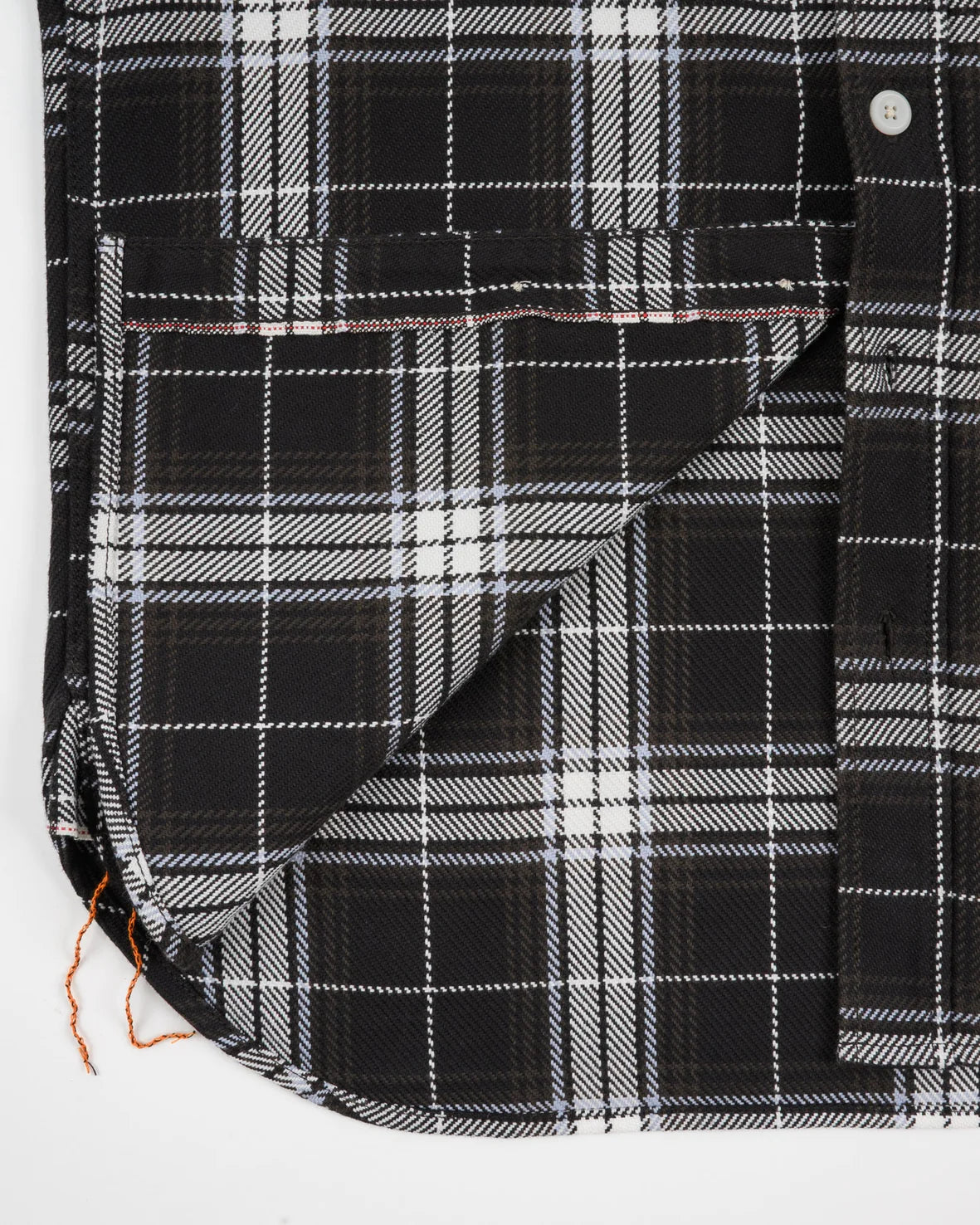 Iron Heart IHSH-441-BLK 9oz Selvedge Flannel Check Work Shirt - Black