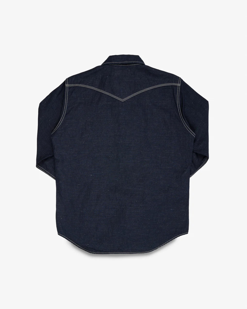 Iron Heart IHSH-444-IND 7oz Cotton Linen Chambray Western Shirt - Indigo