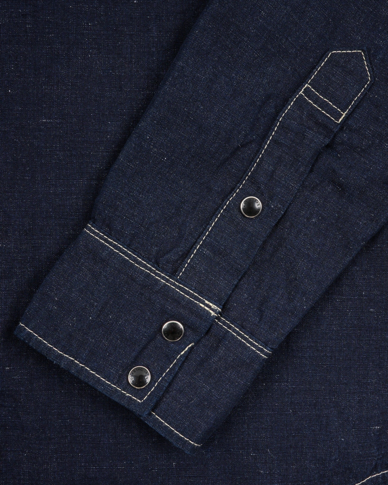 Iron Heart IHSH-444-IND 7oz Cotton Linen Chambray Western Shirt - Indigo