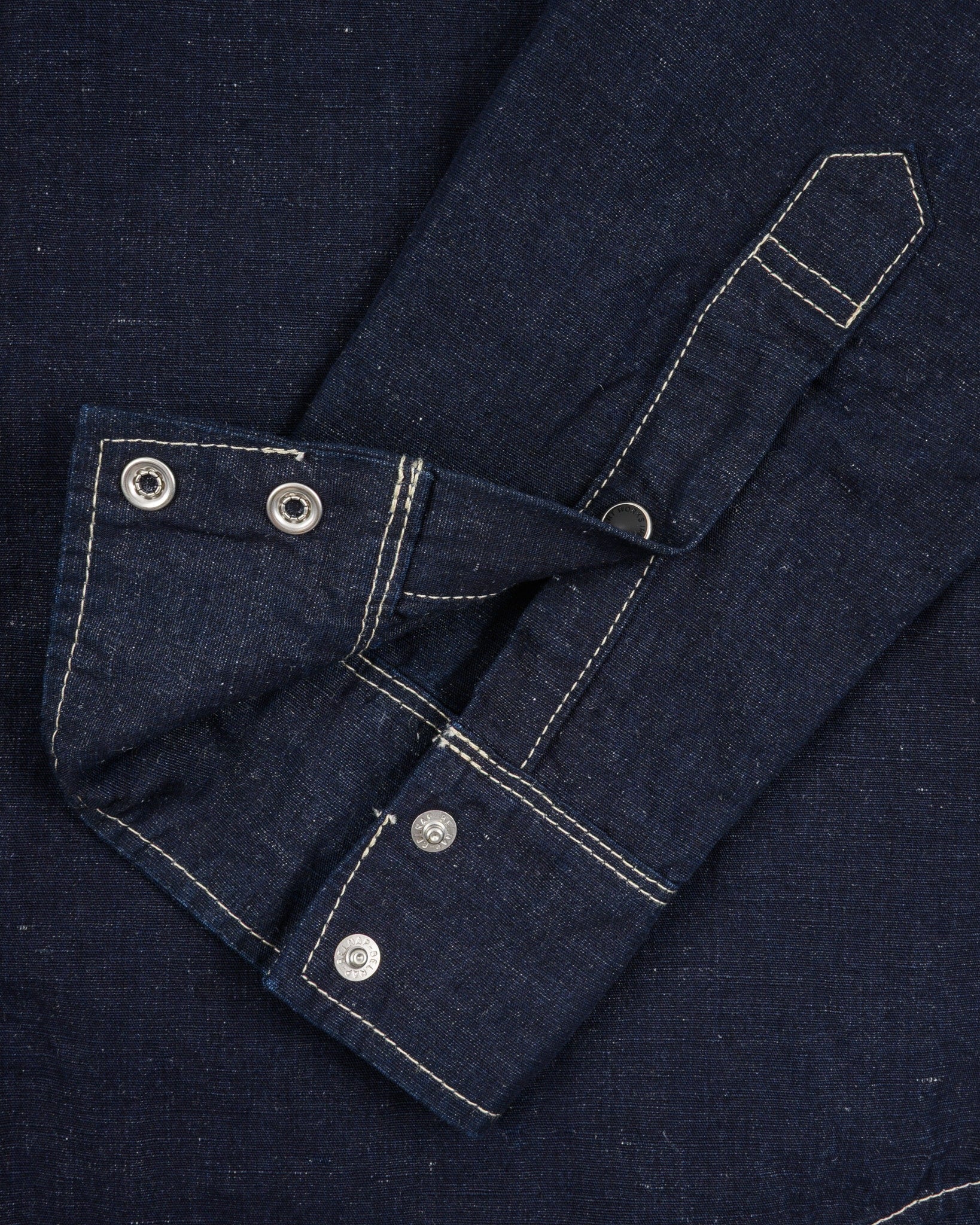 Iron Heart IHSH-444-IND 7oz Cotton Linen Chambray Western Shirt - Indigo