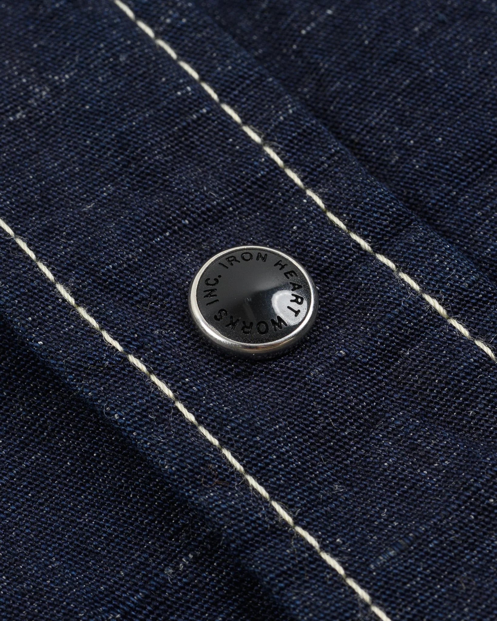 Iron Heart IHSH-444-IND 7oz Cotton Linen Chambray Western Shirt - Indigo