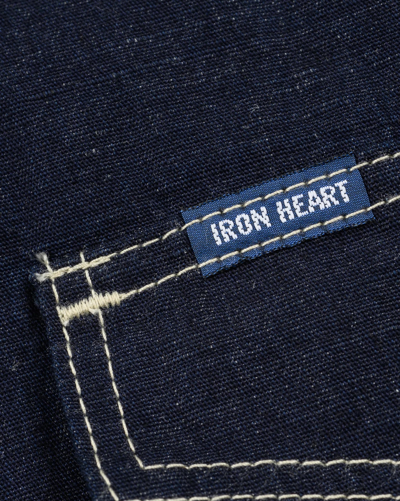 Iron Heart IHSH-444-IND 7oz Cotton Linen Chambray Western Shirt - Indigo