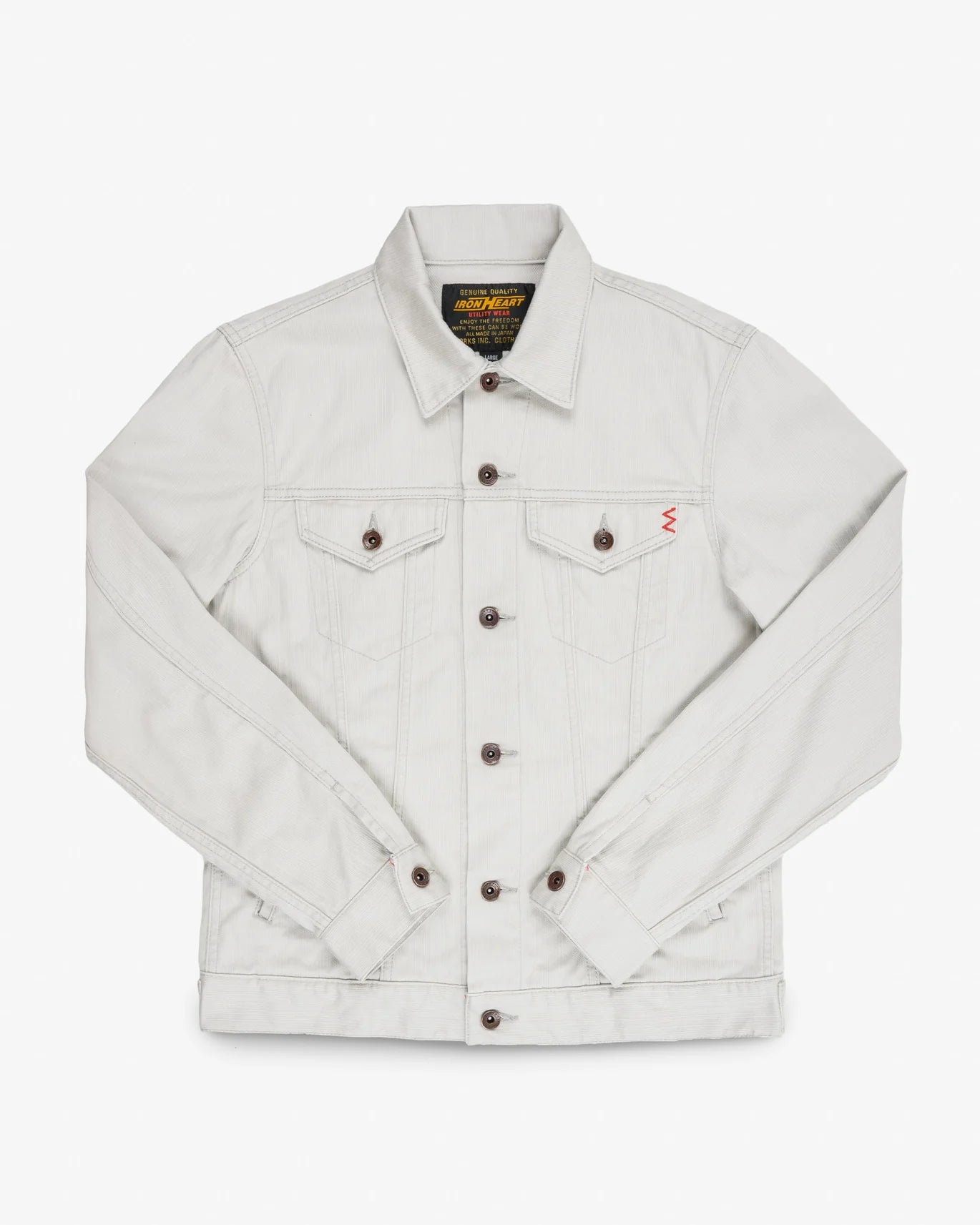 Iron Heart IHJ-162-GRY 11oz Piqué Modified Type III Jacket - Light Grey