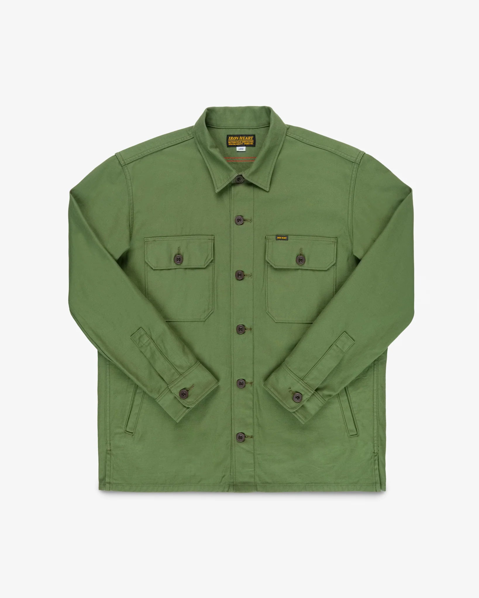 Iron Heart IHSH-451-ODG 9oz Cotton Sateen Military CPO Shirt - Olive Drab Green