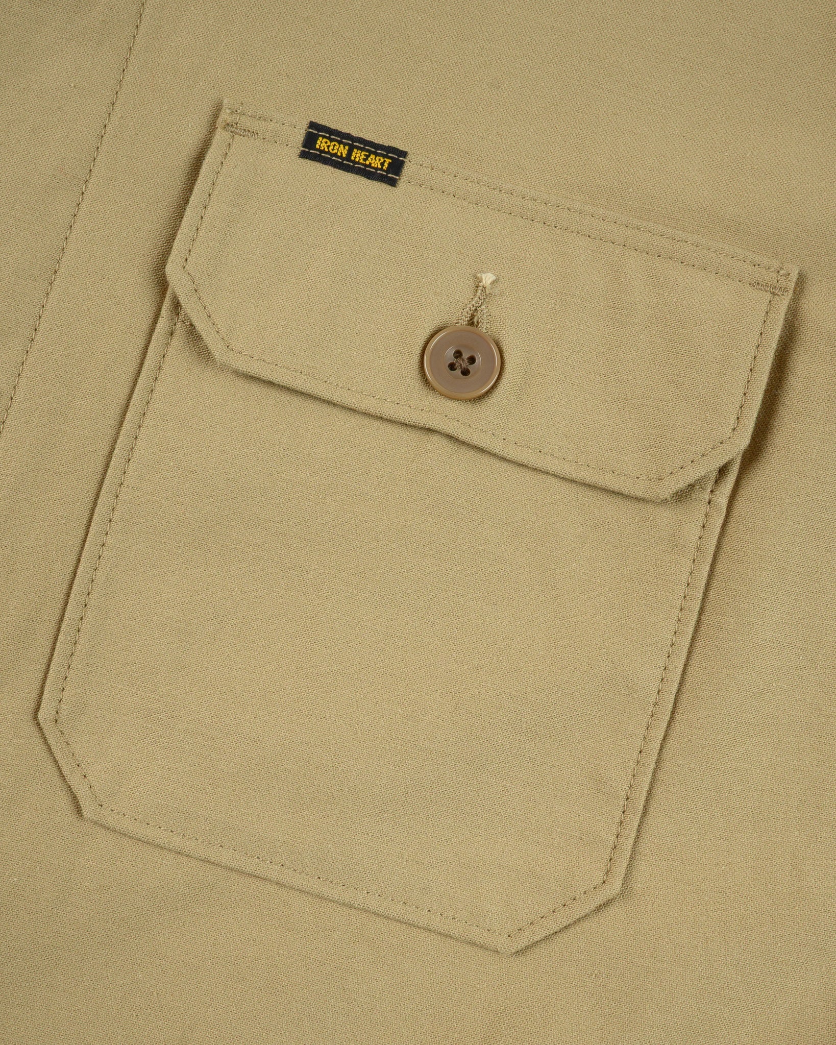 Iron Heart IHSH-451-KHA 9oz Cotton Sateen Military CPO Shirt - Khaki