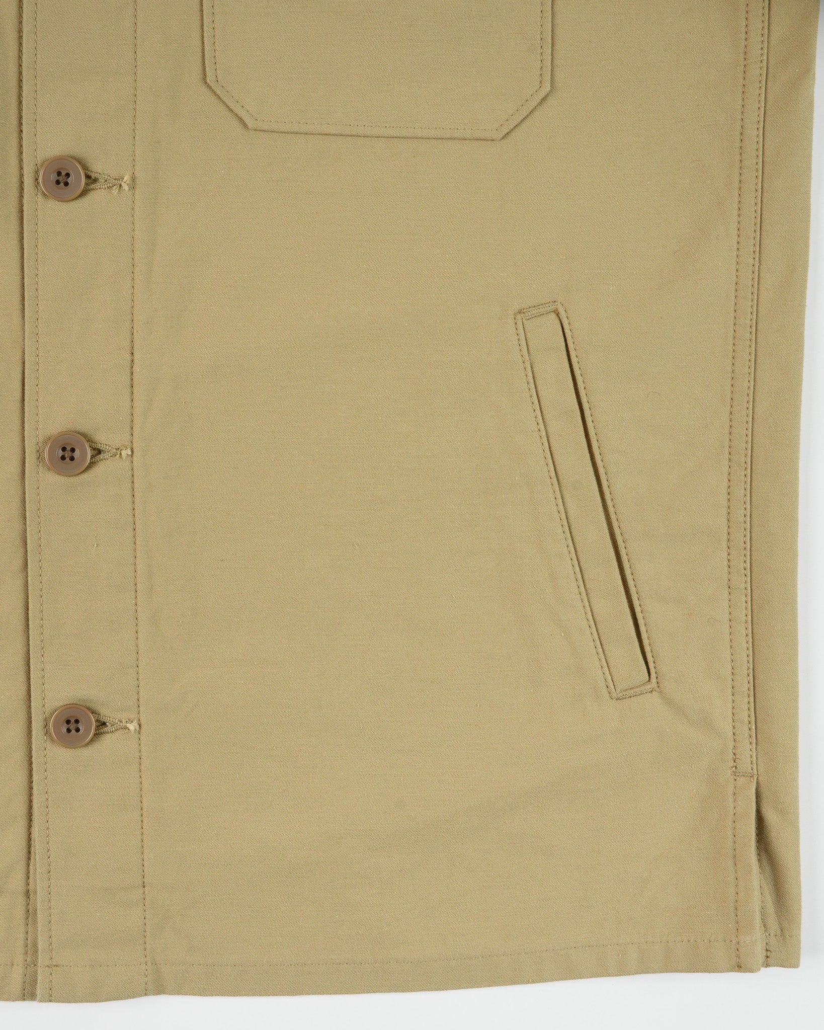 Iron Heart IHSH-451-KHA 9oz Cotton Sateen Military CPO Shirt - Khaki