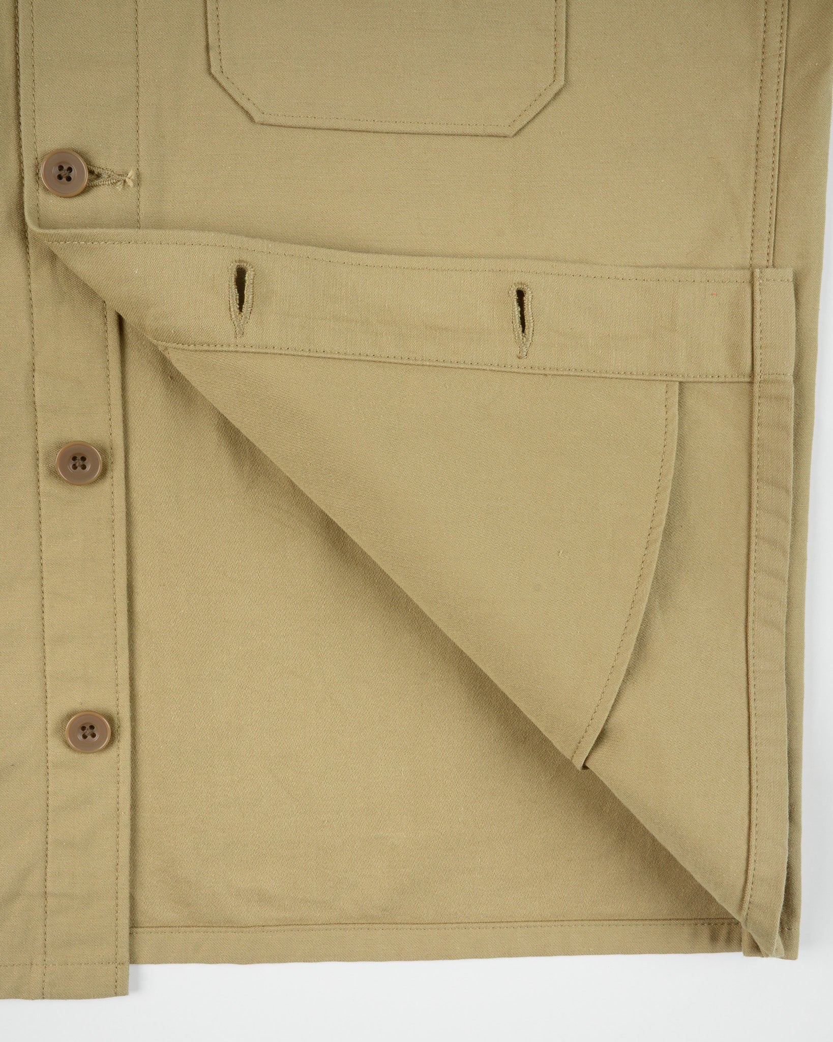Iron Heart IHSH-451-KHA 9oz Cotton Sateen Military CPO Shirt - Khaki