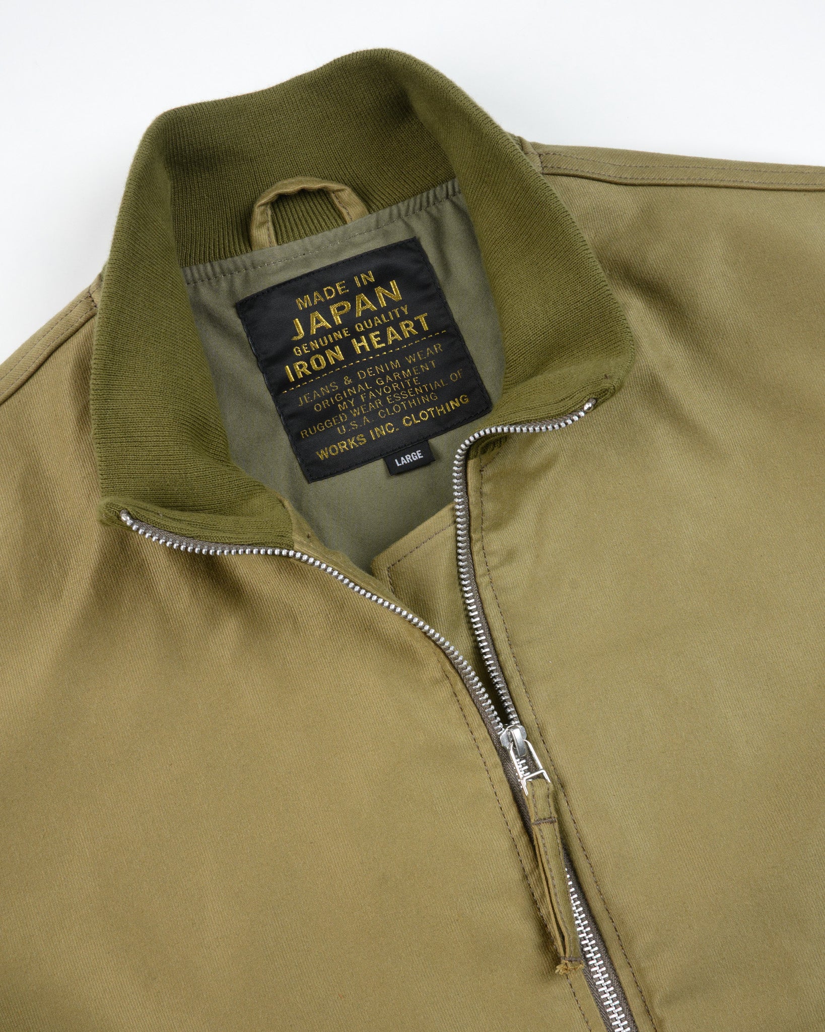 Iron Heart IHM-52-KHA 12oz Whipcord Tanker Jacket - Khaki