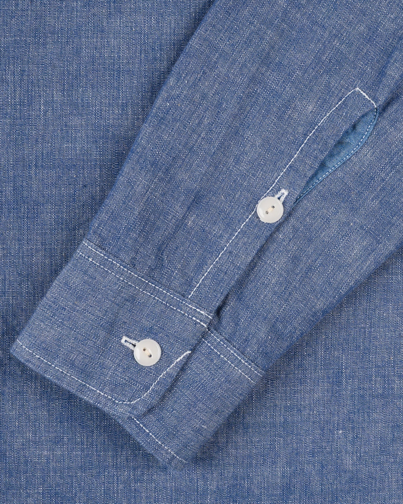 Iron Heart IHSH-21-BLU 10oz Selvedge Chambray Work Shirt - Blue