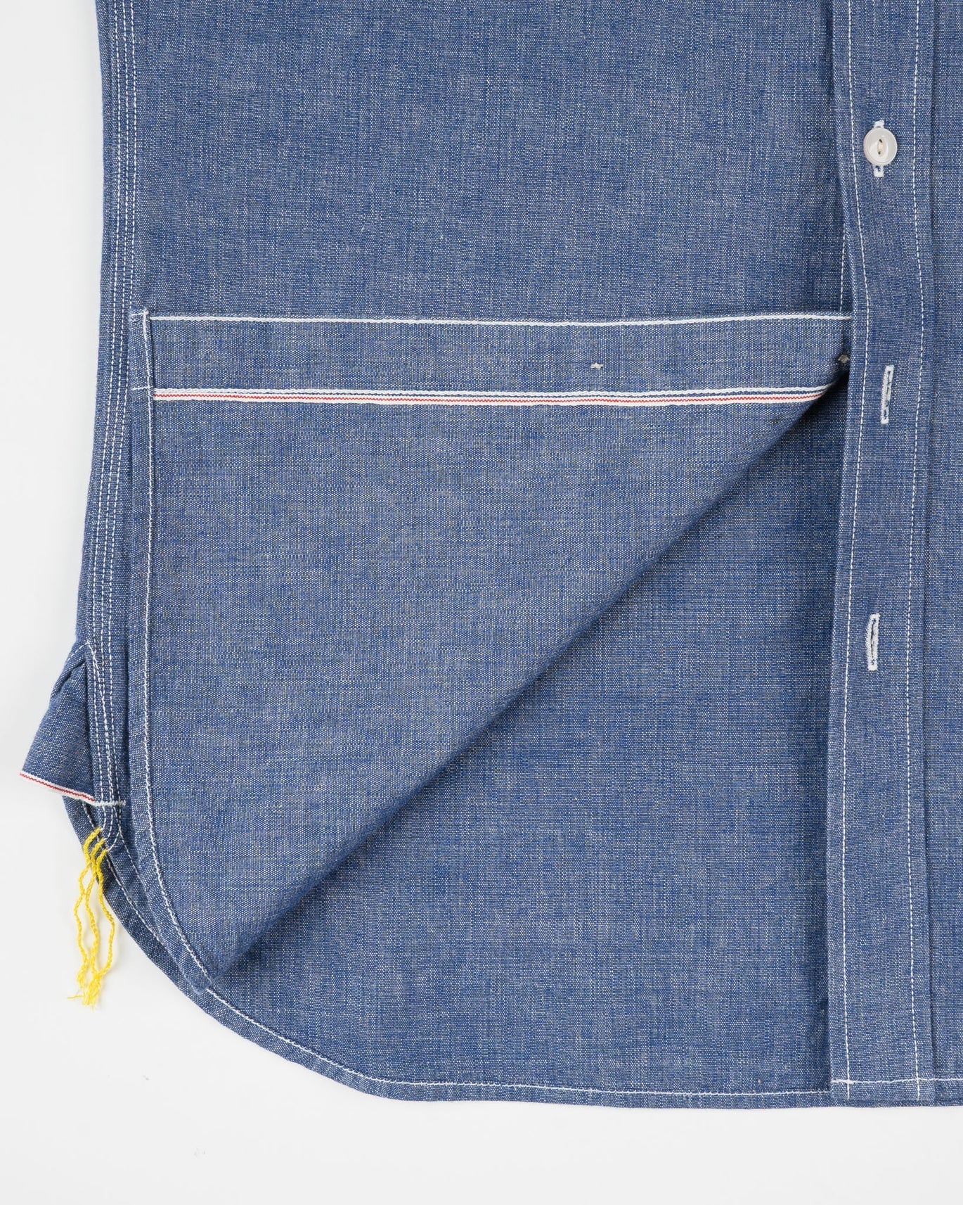 Iron Heart IHSH-21-BLU 10oz Selvedge Chambray Work Shirt - Blue