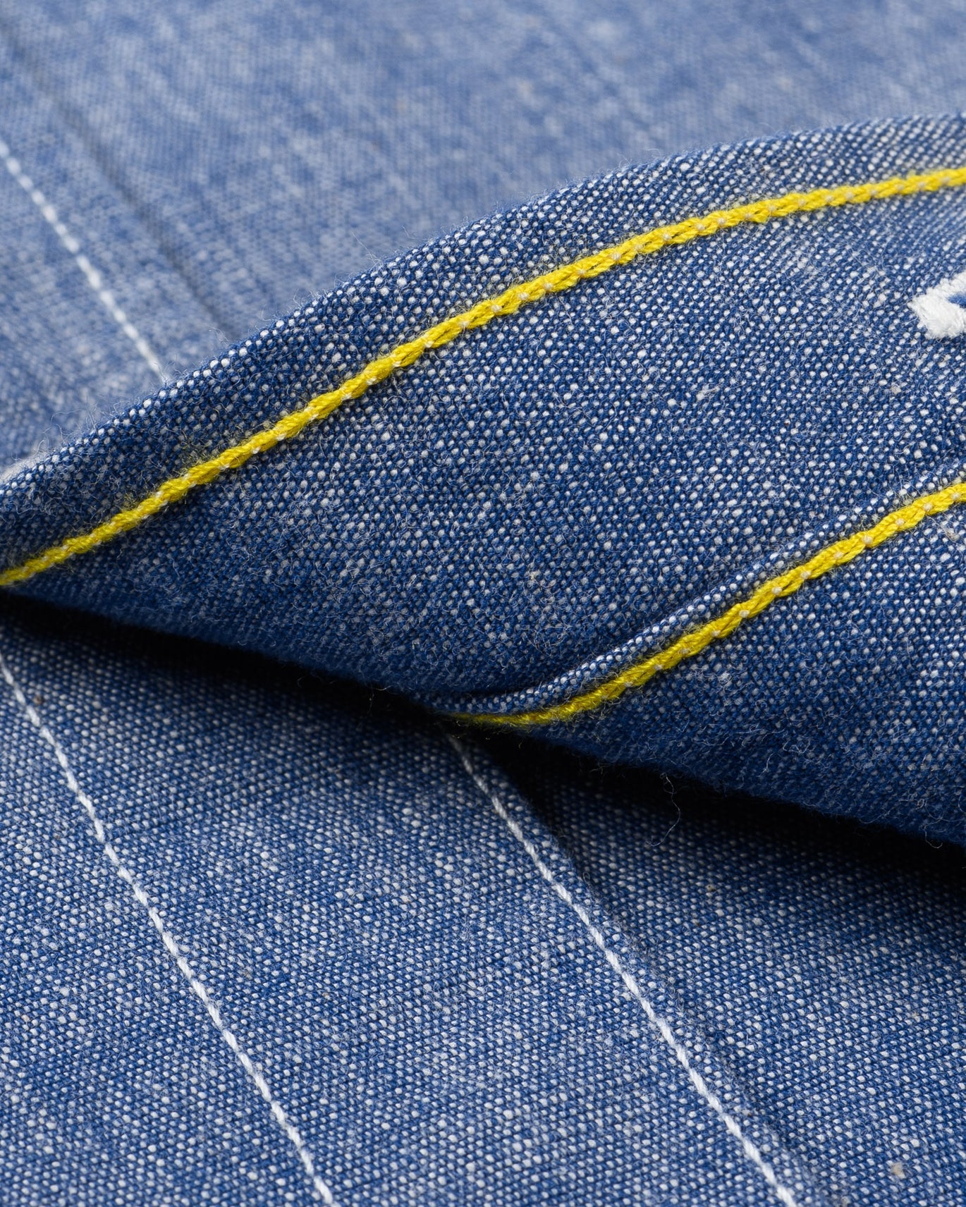 Iron Heart IHSH-21-BLU 10oz Selvedge Chambray Work Shirt - Blue