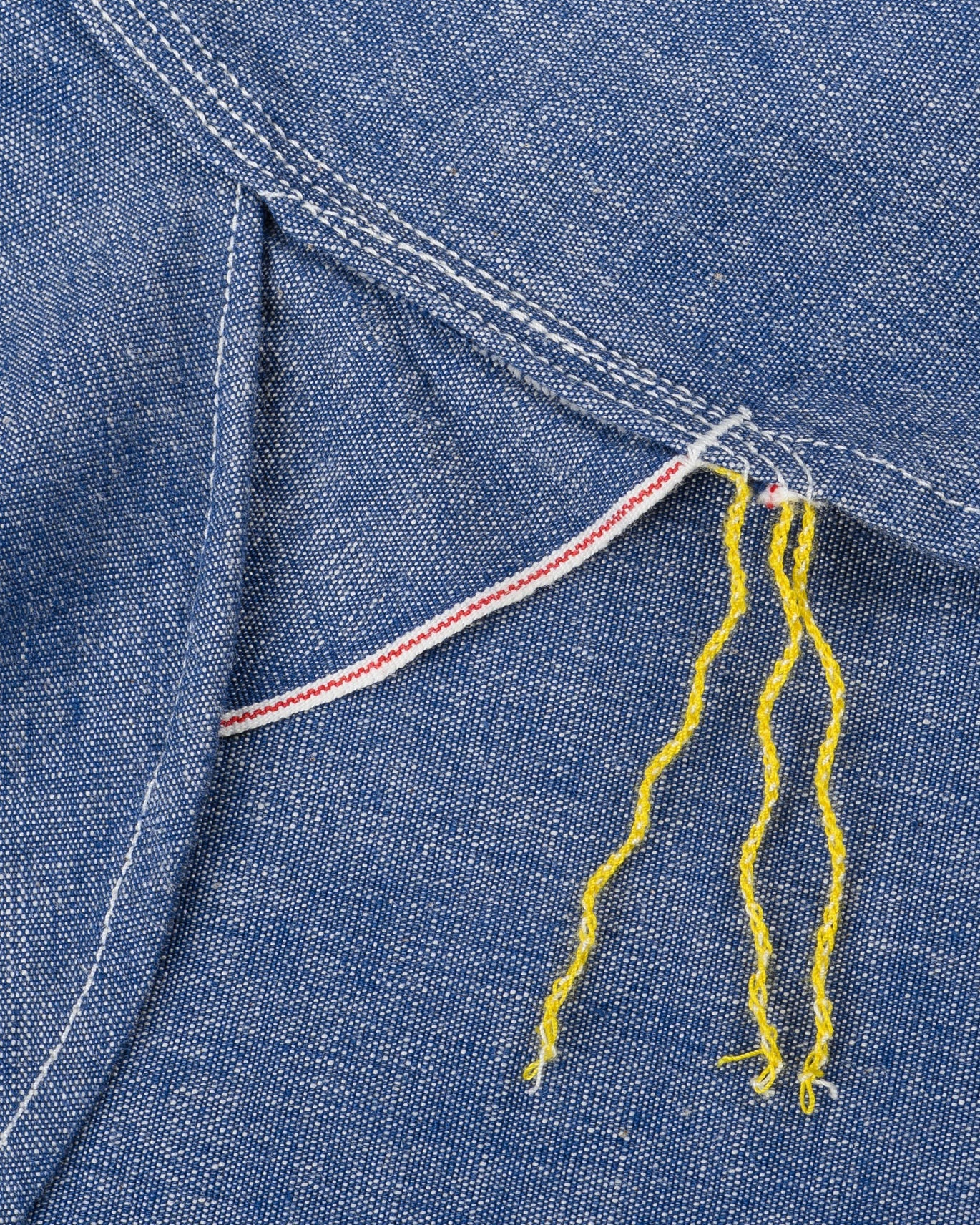 Iron Heart IHSH-21-BLU 10oz Selvedge Chambray Work Shirt - Blue