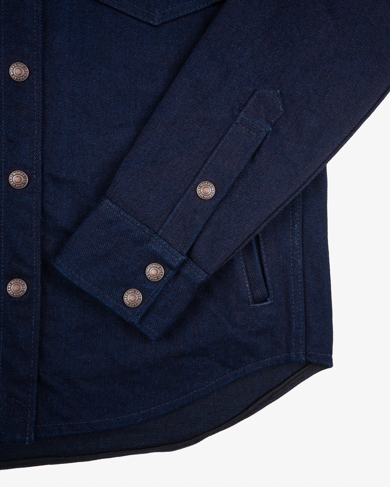 Iron Heart IHSH-409-IB 19oz Selvedge Denim CPO Shirt - Indigo/Black