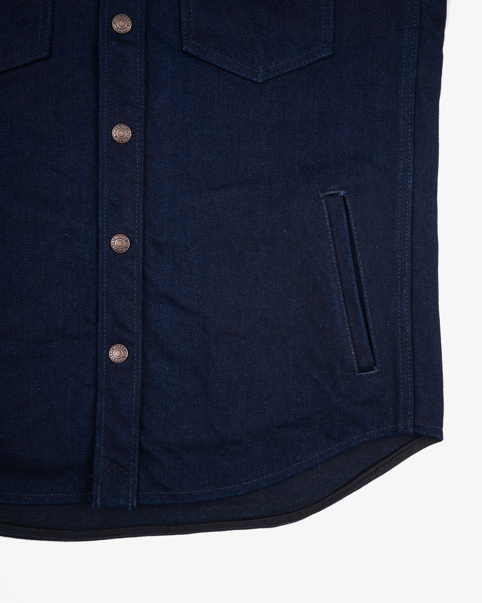 Iron Heart IHSH-409-IB 19oz Selvedge Denim CPO Shirt - Indigo/Black